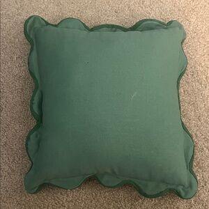 Green Scalloped Throw Pillow